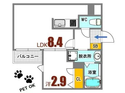 月光府中鹿籠壱番館(1LDK/1階)の間取り写真