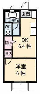 フォブール高崎(1DK/1階)の間取り写真
