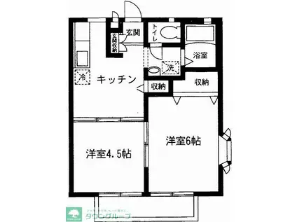 グローリーエス(2K/2階)の間取り写真