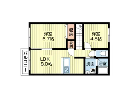シェボンIII(2LDK/2階)の間取り写真