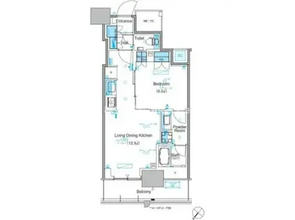 パークアクシス豊洲キャナル(1LDK/11階)の間取り写真
