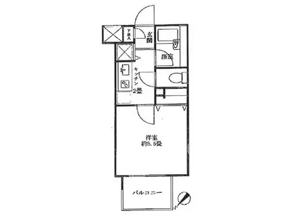レジデンシア麻布十番(ワンルーム/4階)の間取り写真