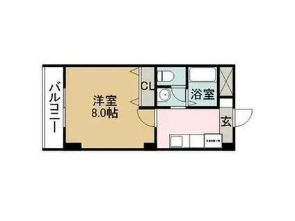 ルミエールE(1K/1階)の間取り写真