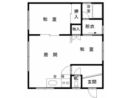 鈴木ハウス(2LDK/1階)の間取り写真