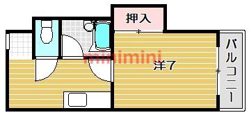 中村10番館(1K/3階)の間取り写真