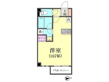 GRAND LAVA(ワンルーム/2階)の間取り写真