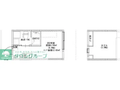 MJ TERRACE TAKASAGO 高砂二丁目(ワンルーム/2階)の間取り写真