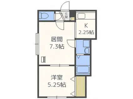 レンスペース美園(1DK/3階)の間取り写真