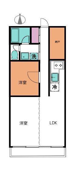 ローヤルマンション新宿(2LDK/7階)の間取り写真