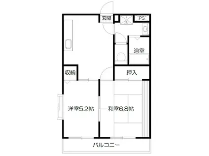 高橋ビル(2DK/3階)の間取り写真