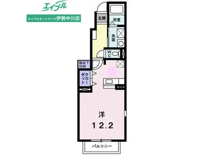 バーミィKB棟(ワンルーム/1階)の間取り写真