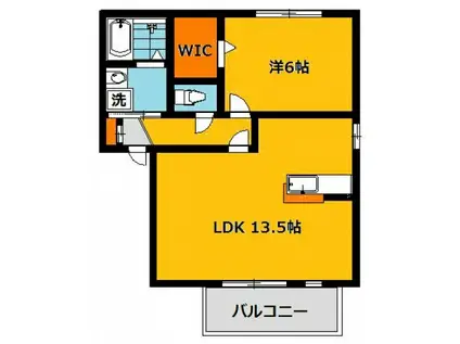 ピア・アベニューC棟(1LDK/1階)の間取り写真