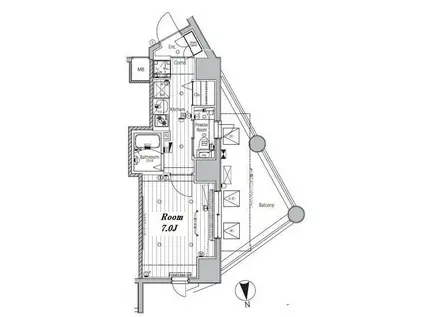 メイクスデザイン神楽坂(1K/5階)の間取り写真