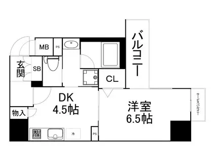 プレサンスNEO心斎橋(1DK/2階)の間取り写真