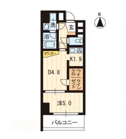 リアライズ瓦町(1LDK/8階)の間取り写真