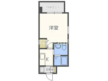 ラナップスクエア福島2(1K/4階)の間取り写真