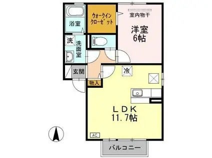 メゾン・ド・TERRA(1LDK/1階)の間取り写真