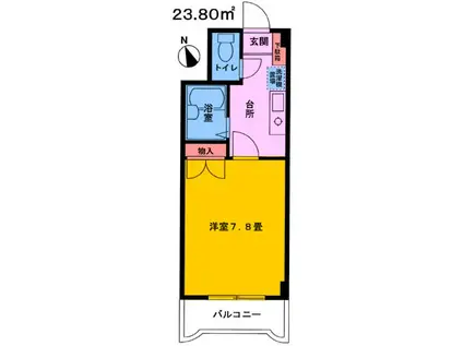 コーポ山喜V(1K/4階)の間取り写真