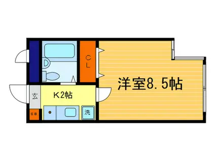 珠光ビル百万遍(1K/5階)の間取り写真