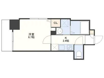 アーバス鍛冶屋町(1K/2階)の間取り写真