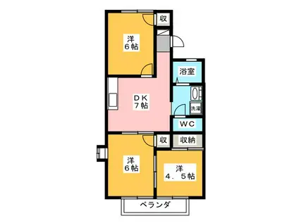 エル加藤(3DK/1階)の間取り写真