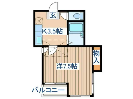 コートアルファームーンリオ(1K/2階)の間取り写真