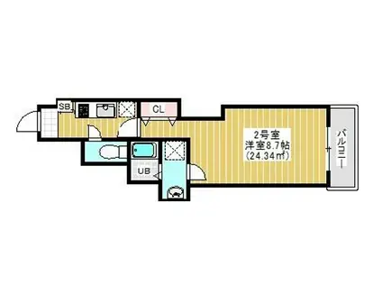 ELSTANZA(1K/3階)の間取り写真