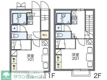 レオパレスグリーンハウスV(1K/1階)の間取り写真