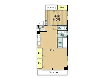 グリーンヒル戸崎(1LDK/1階)の間取り写真