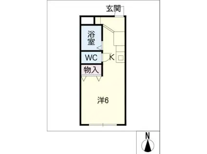 柱二番館(ワンルーム/1階)の間取り写真