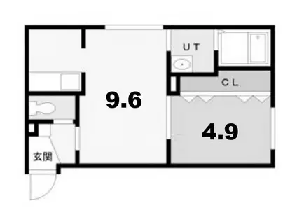エクセル黄金北(1LDK/4階)の間取り写真