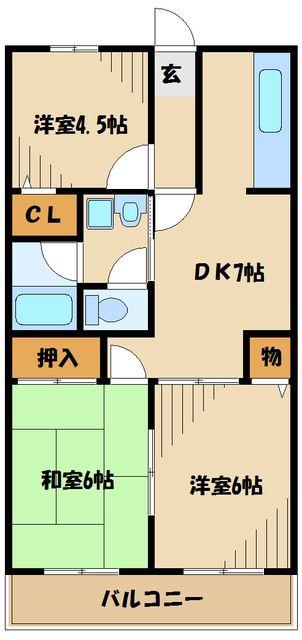 パル・メゾンYGM(3DK/4階)の間取り写真
