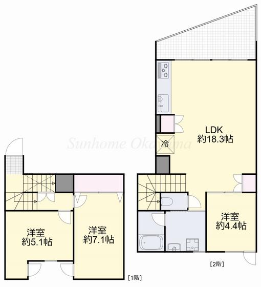 ETENA中仙道西(3LDK/2階)の間取り写真