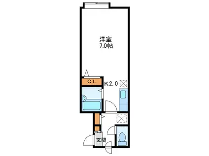 ファーロックコートK18(1K/4階)の間取り写真