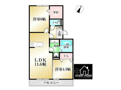 アーバンライフヒロ(2LDK/1階)の間取り写真