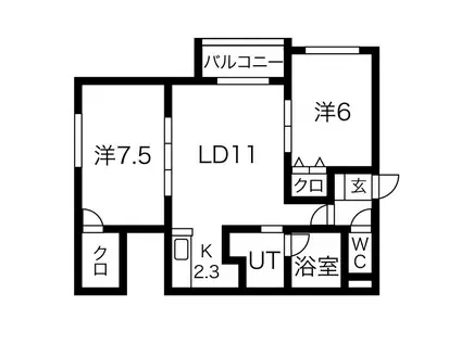 プレシャス333(2LDK/3階)の間取り写真