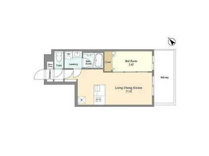 オープンブルーム和光(1LDK/2階)の間取り写真