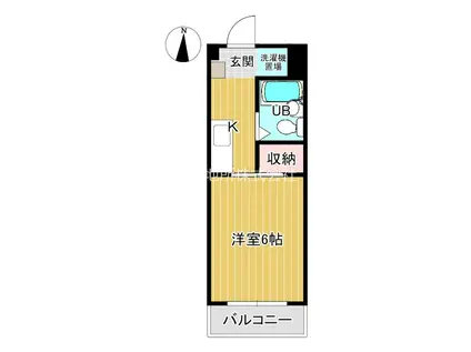 ベルトピア下関(1K/3階)の間取り写真