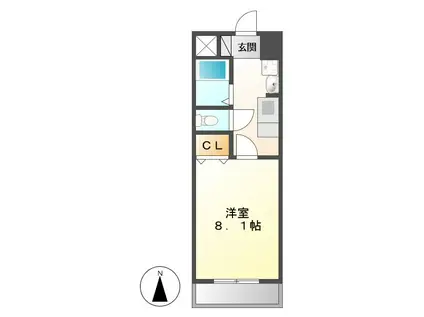 エミネンス(1K/1階)の間取り写真