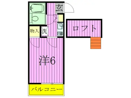 ジュネパレス松戸第518(1K/1階)の間取り写真
