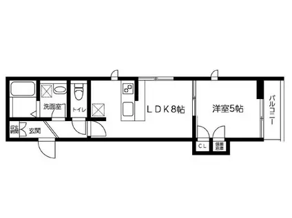 マンション大山(1LDK/1階)の間取り写真