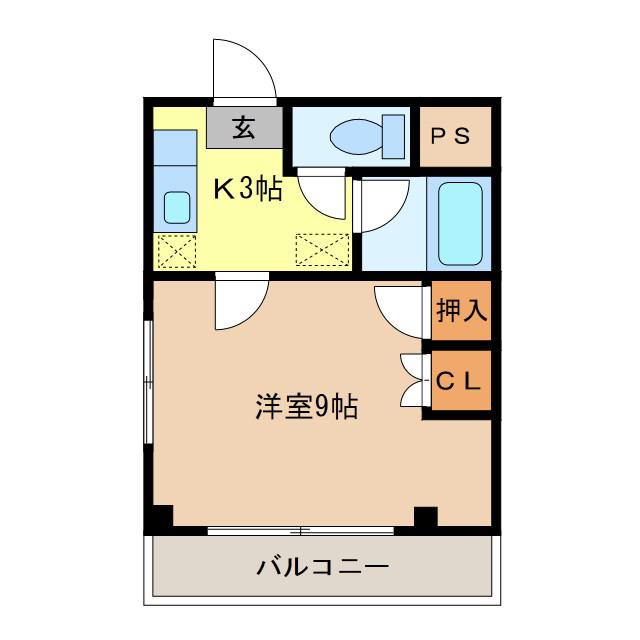 第五王神ハイツ(1K/2階)の間取り写真