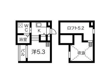 COURAGE(1K/2階)の間取り写真