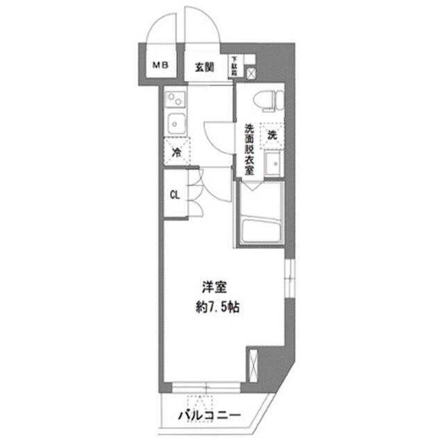 ラ・ヴィータ新御徒町(1K/4階)の間取り写真