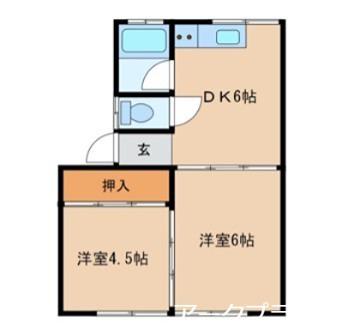 フジマンションB(2DK/2階)の間取り写真