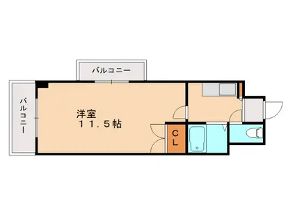 ロイヤルリージェント(1K/4階)の間取り写真