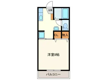 サンライフ光栄(1K/1階)の間取り写真