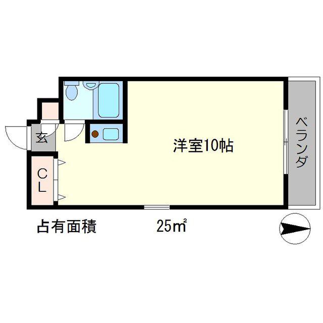 川端ハイツ(ワンルーム/2階)の間取り写真