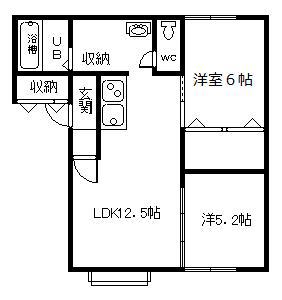 グレース豊栄C(2LDK/2階)の間取り写真