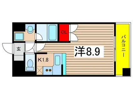 メイプルコート布池(ワンルーム/7階)の間取り写真